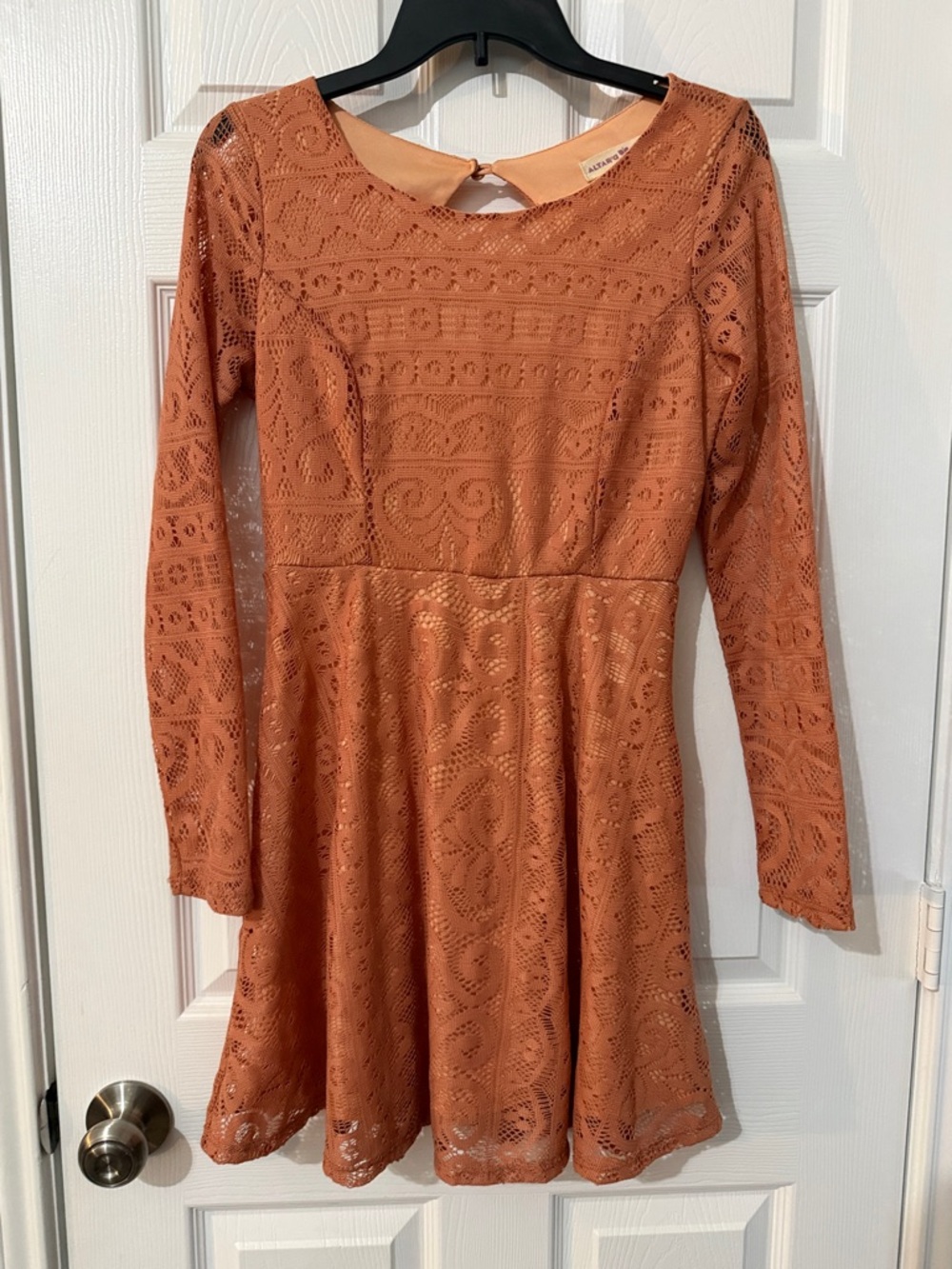Altar'd State Peach Crochet Accent Dress